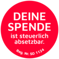 Deine Spende ist steuerlich absetzbar.