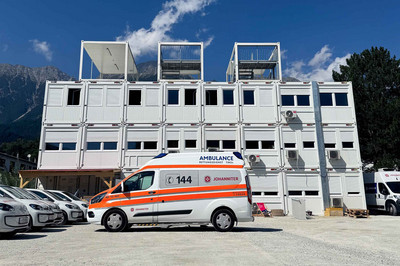 Das neue Container-Quartier der Johanniter Tirol