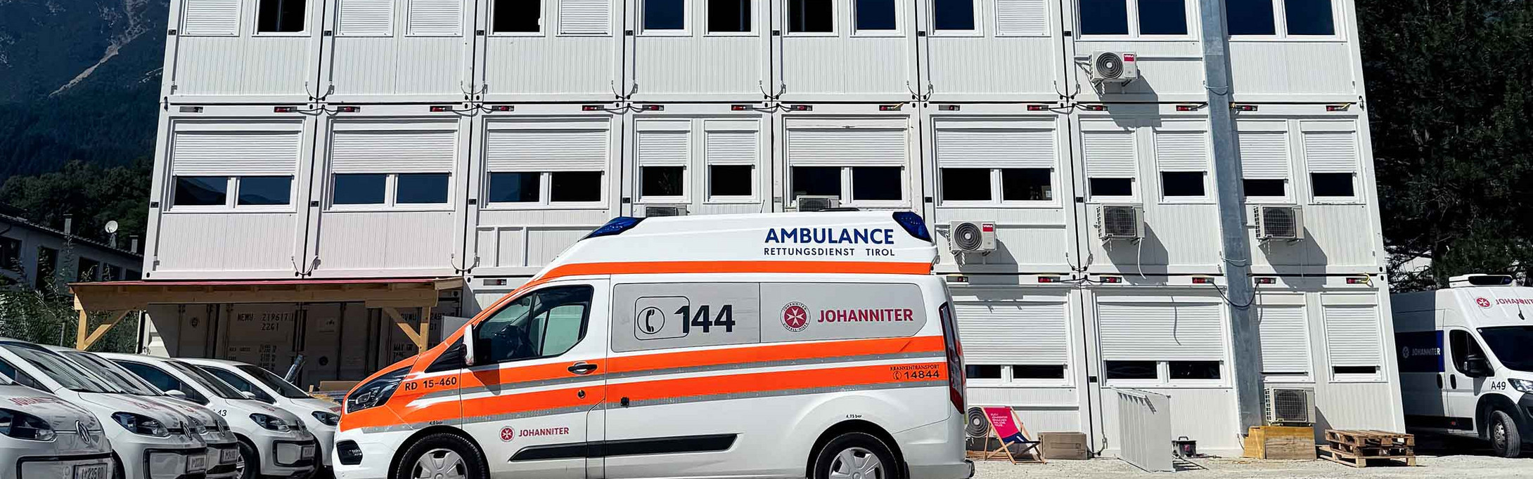 Das neue Container-Quartier der Johanniter Tirol