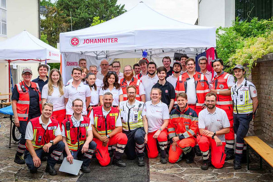 Das Team der Johanniter bei der Einsatzbesprechung zum Kirtag.
