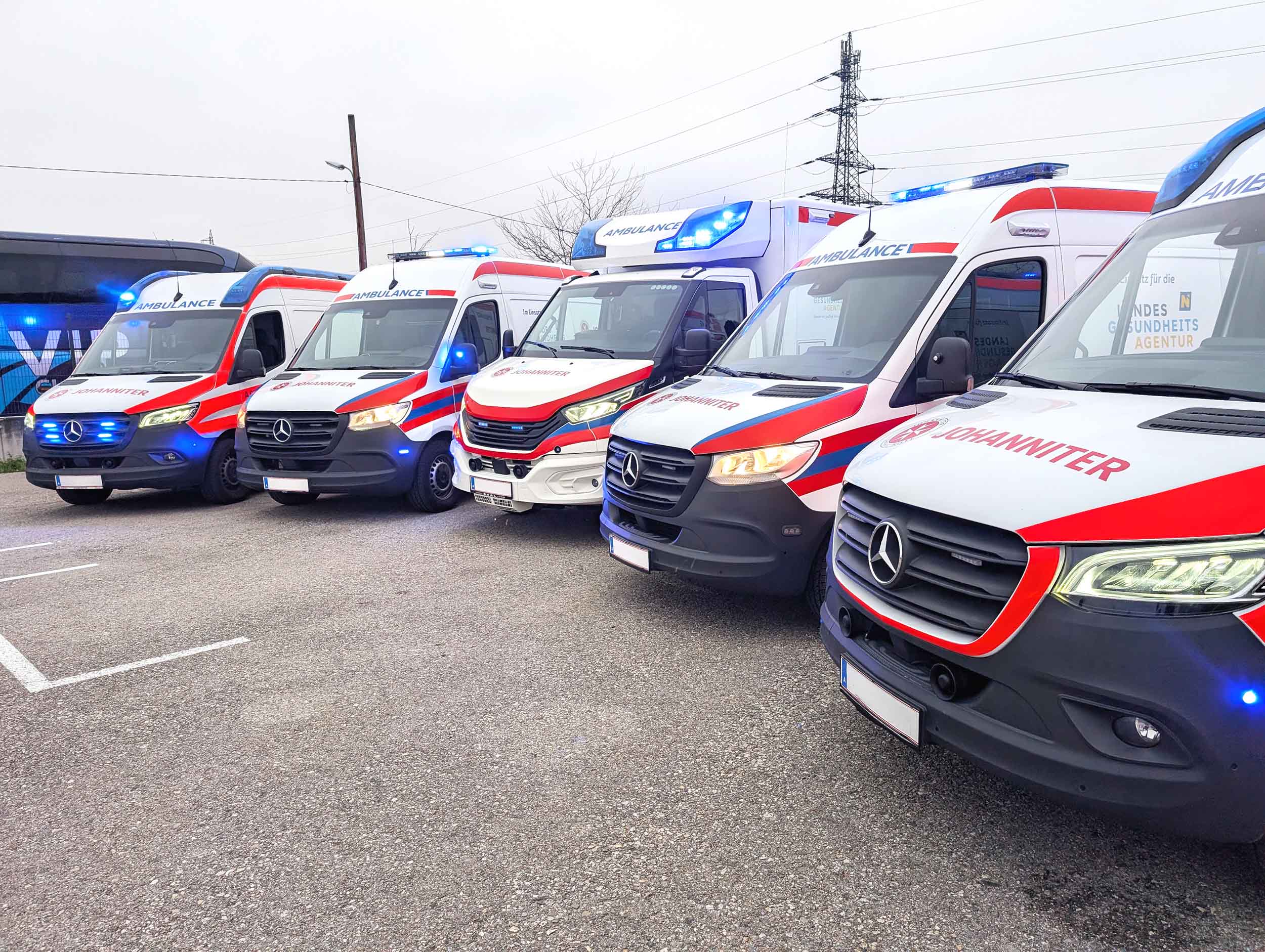 Der Fuhrpark der Johanniter NÖ